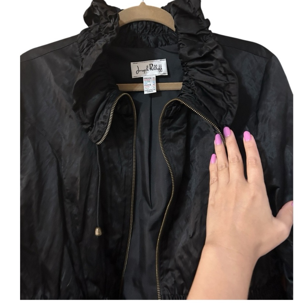 Joseph Ribkoff Peplum Ruffle Neck Jacket - Picture 2 of 8